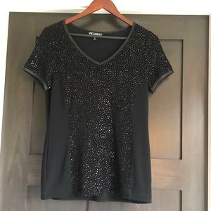 - Picadilly wormen short sleeve sparkle top. small